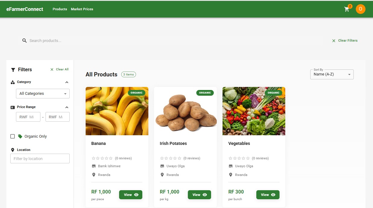 EFarmerConnect Product View